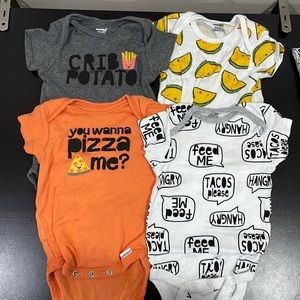 4 Food Onesies - size 12 Months